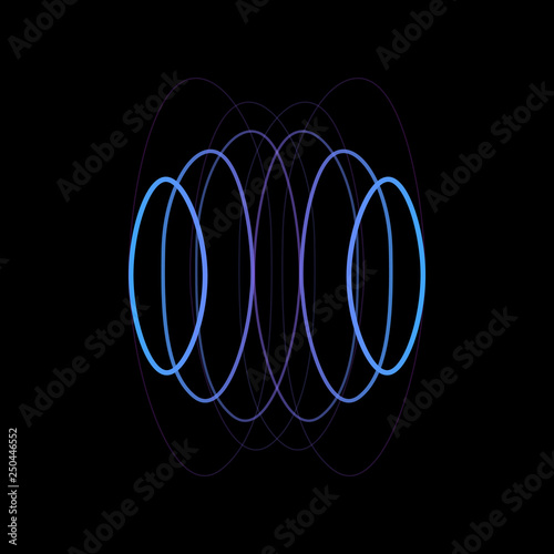wifi sound signal connection, sound radio wave logo symbol. vector illustration isolated on black background.