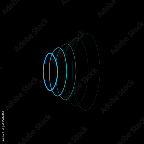 wifi sound signal connection  sound radio wave logo symbol. vector illustration isolated on black background.