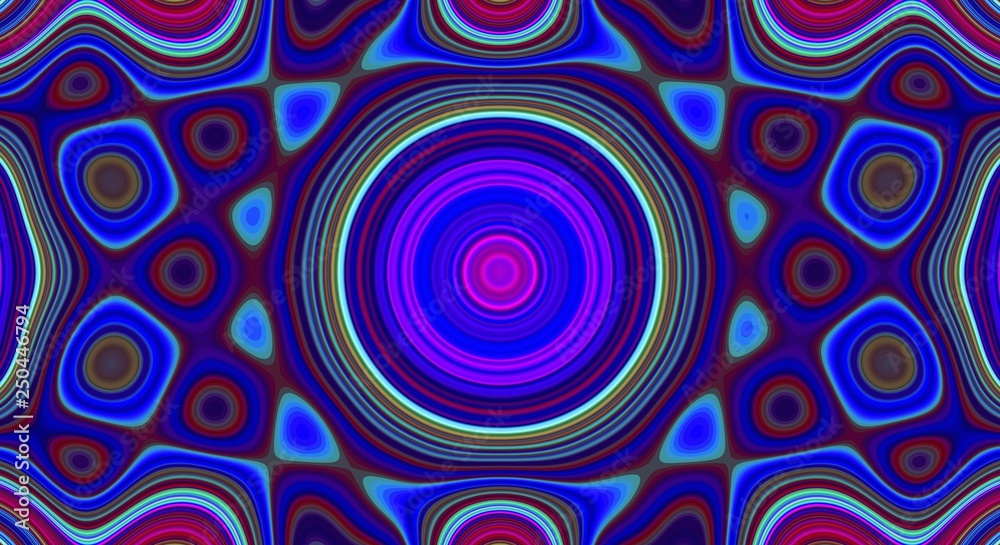 Psychedelic symmetry abstract pattern and hypnotic background,  crazy design.