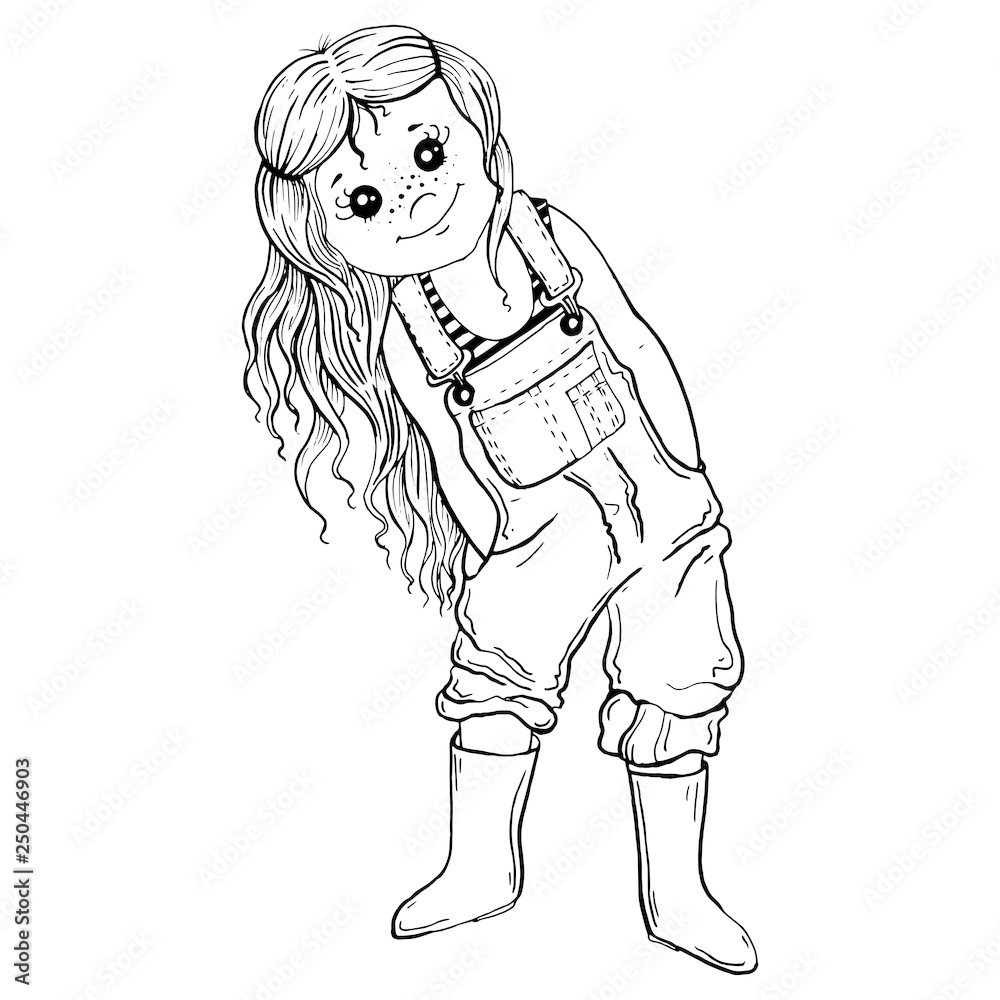 Fototapeta premium Vector graphic baby characters, cartoon character, cute girl