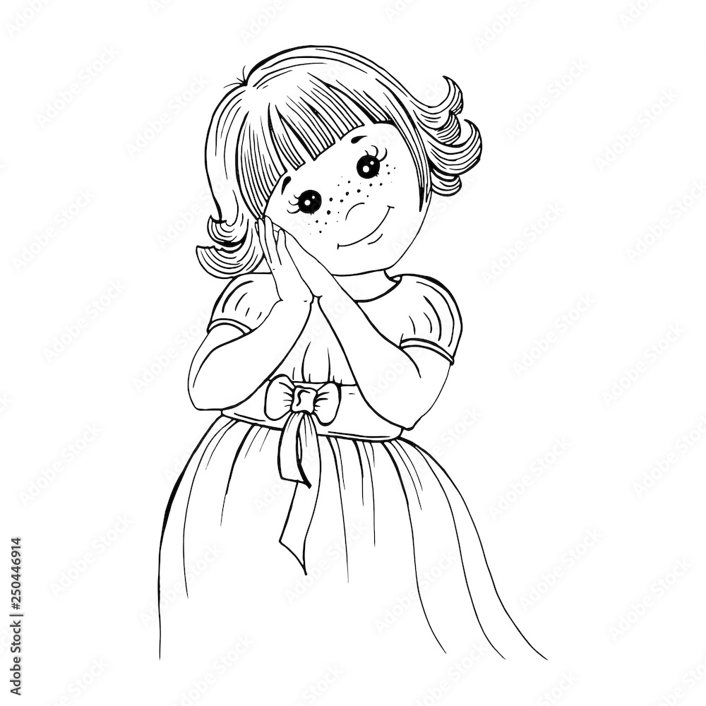 Fototapeta premium Vector graphic baby characters, cartoon character, cute girl