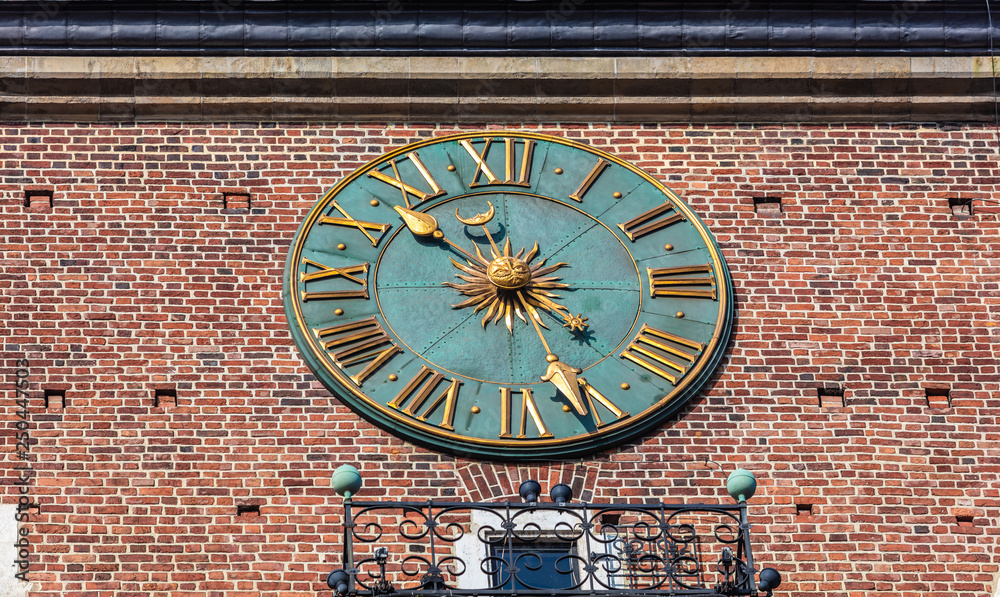Fototapeta premium closeup of Town Hall Tower in Krakow, Poland