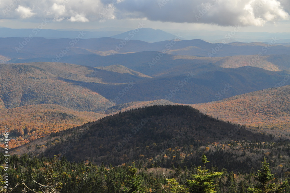 Fall Colors Along the Rolling Green Mountains of Vermont