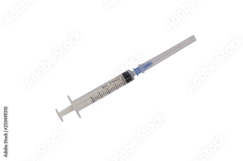  medical syringe isolated on white background