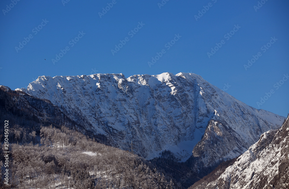 Mühlbach am Hochkönig snow mountain range in austria