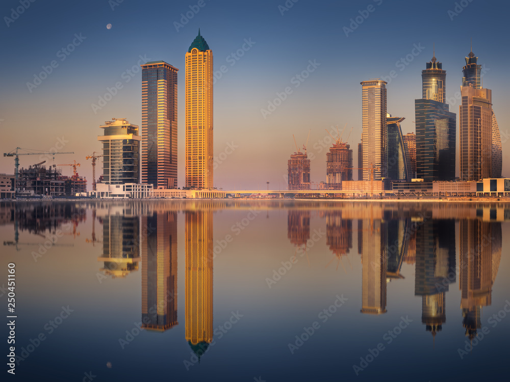 Cityscape of Dubai and panoramic view of Business bay, UAE Cityscape of Dubai and panoramic view of Business bay, UAE