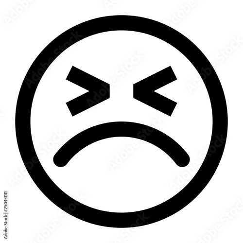 Grumpy facial expression emoji