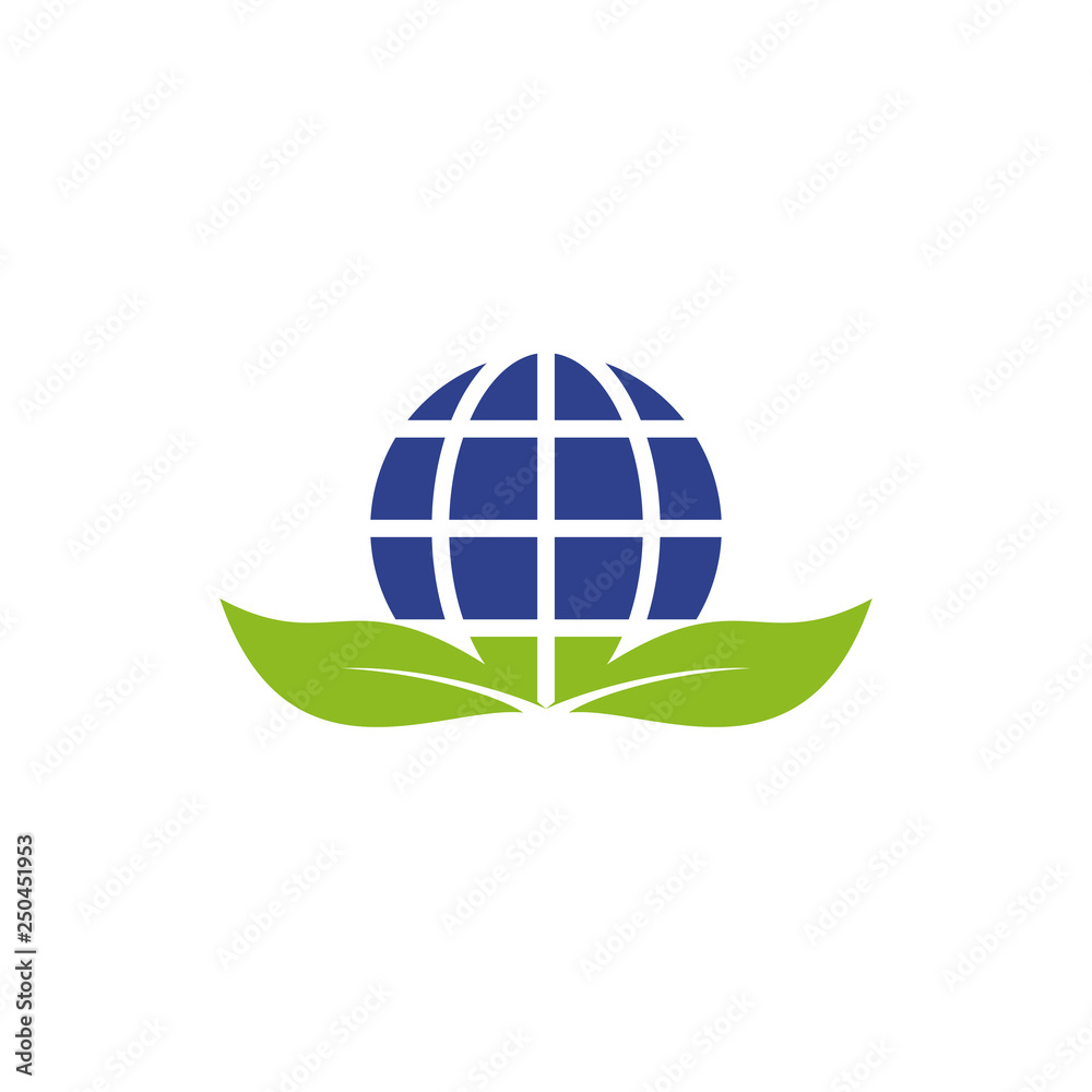 Earth logo design with globe icon Earth logo design with globe icon