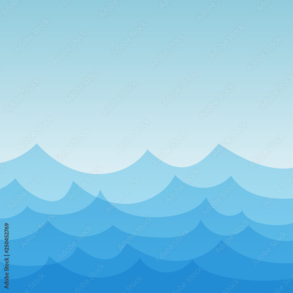 Blue wave abstract vector illustration