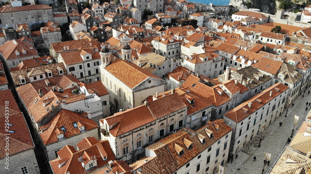 aerial view of dubrovnik old town