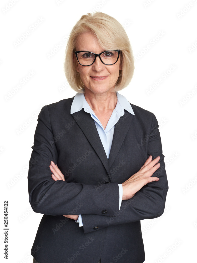Cheerful mature businesswoman wearing glasses Cheerful mature businesswoman wearing glasses