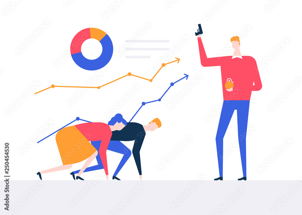 Business competition - colorful flat design style illustration Business competition - colorful flat design style illustration