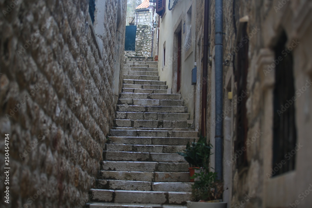 stairscase long stone in dubrovnik stairscase long stone in dubrovnik