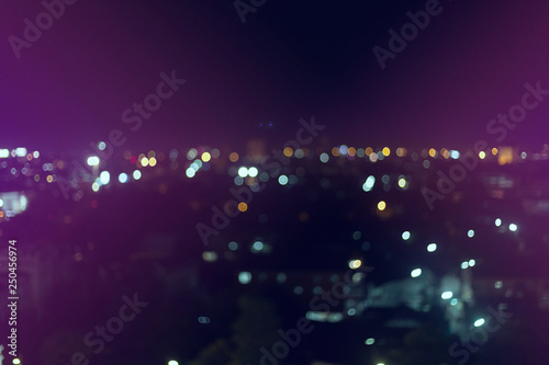 colorful night light in the city, image blur nightlife background