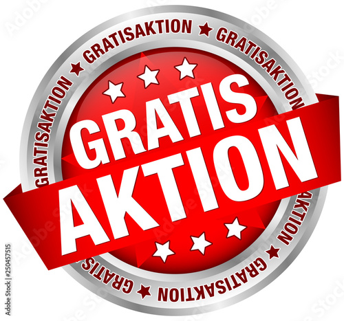 Button Banner "Gratisaktion" Rot/Silber