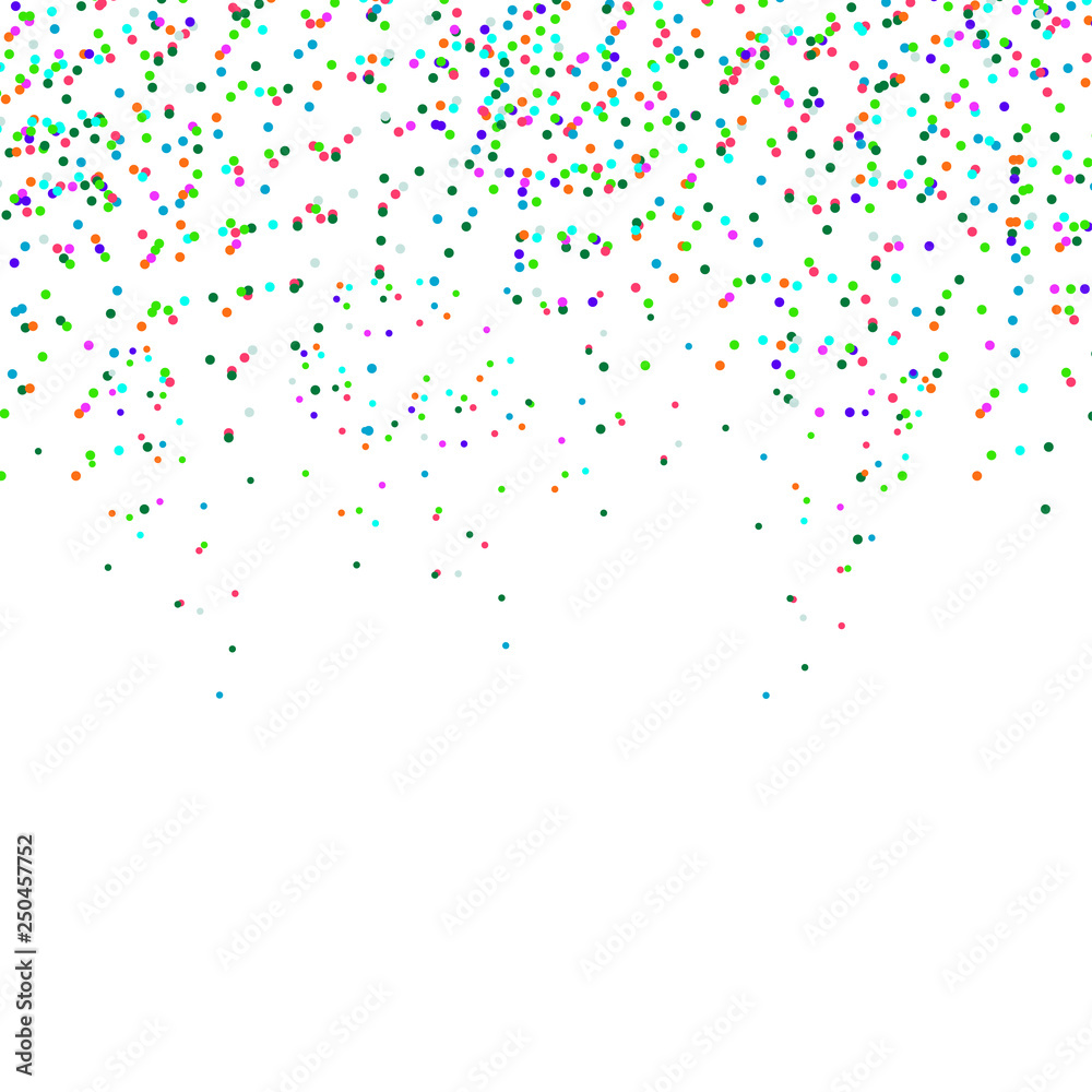Colorful Confetti. Vector Festive Illustration of Confetti Glitters Isolated on Transparent white Background