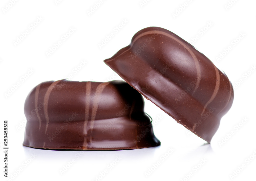 Chocolates with souffle on a white background. Isolation Chocolates with souffle on a white background. Isolation
