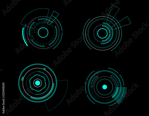 Vector icon set technology circle design.