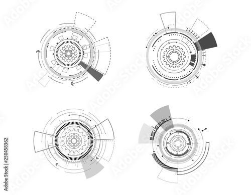 Vector icon set technology circle design.
