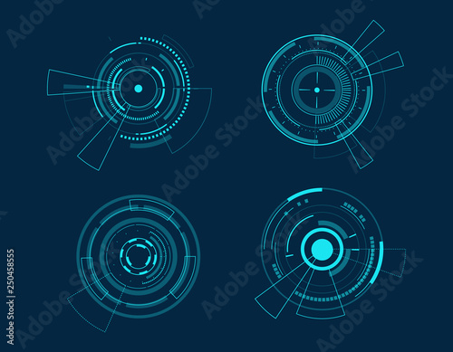 Vector icon set technology circle design.