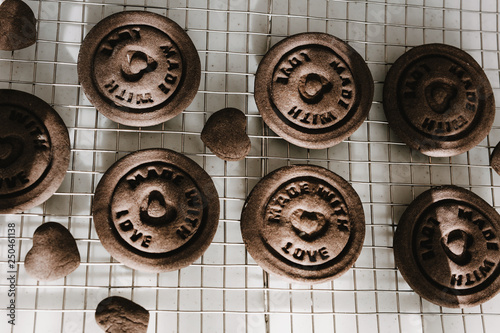 Baking Heart Shaped Cookies photo