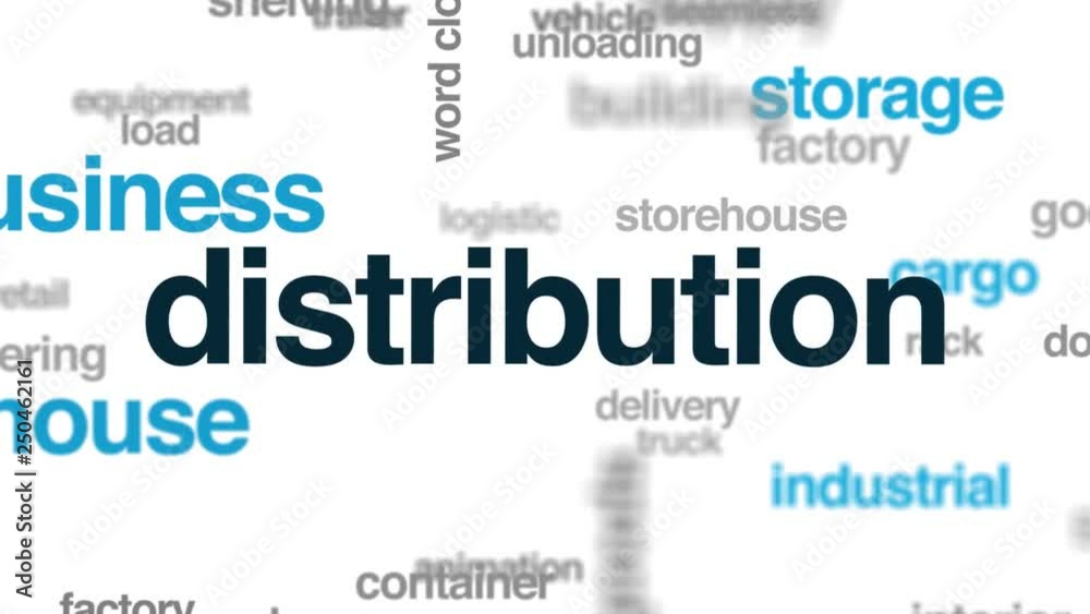 Distribution animated word cloud. Kinetic typography. Distribution animated word cloud. Kinetic typography.