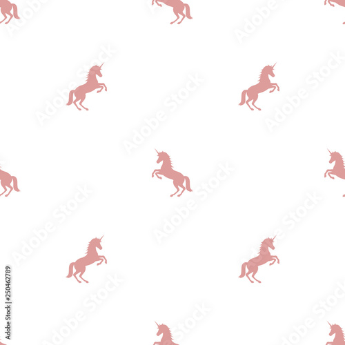 Fototapeta Naklejka Na Ścianę i Meble -  seamless pattern with pink  unicorns. vector flat illustration.