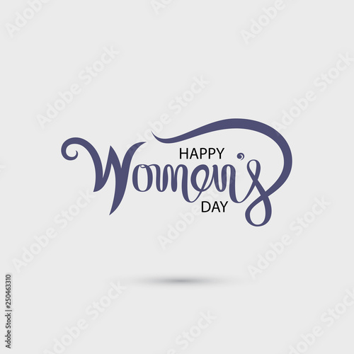 Pink Happy International Women's Day Typographical Design Elements.International Women's day symbol. Minimalistic design for international women's day concept.Vector illustration