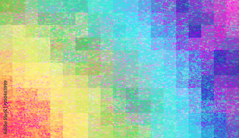 Abstract mosaic background with elements of drops and paint. chaos on square tiles. gradient background in grunge style. rainbow color, red, blue, green, yellow, blue, purple Abstract mosaic background with elements of drops and paint. chaos on square tiles. gradient background in grunge style. rainbow color, red, blue, green, yellow, blue, purple