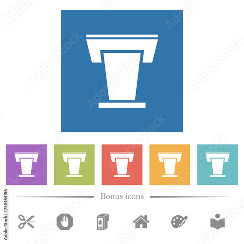 Conference podium flat white icons in square backgrounds photo