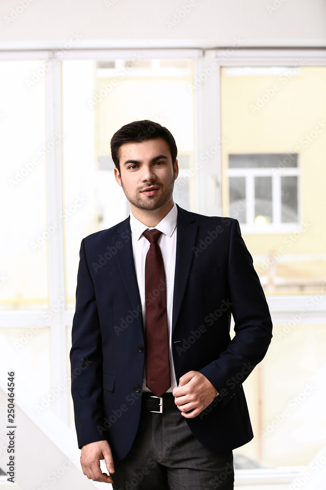 Portrait of handsome young businessman in office Portrait of handsome young businessman in office
