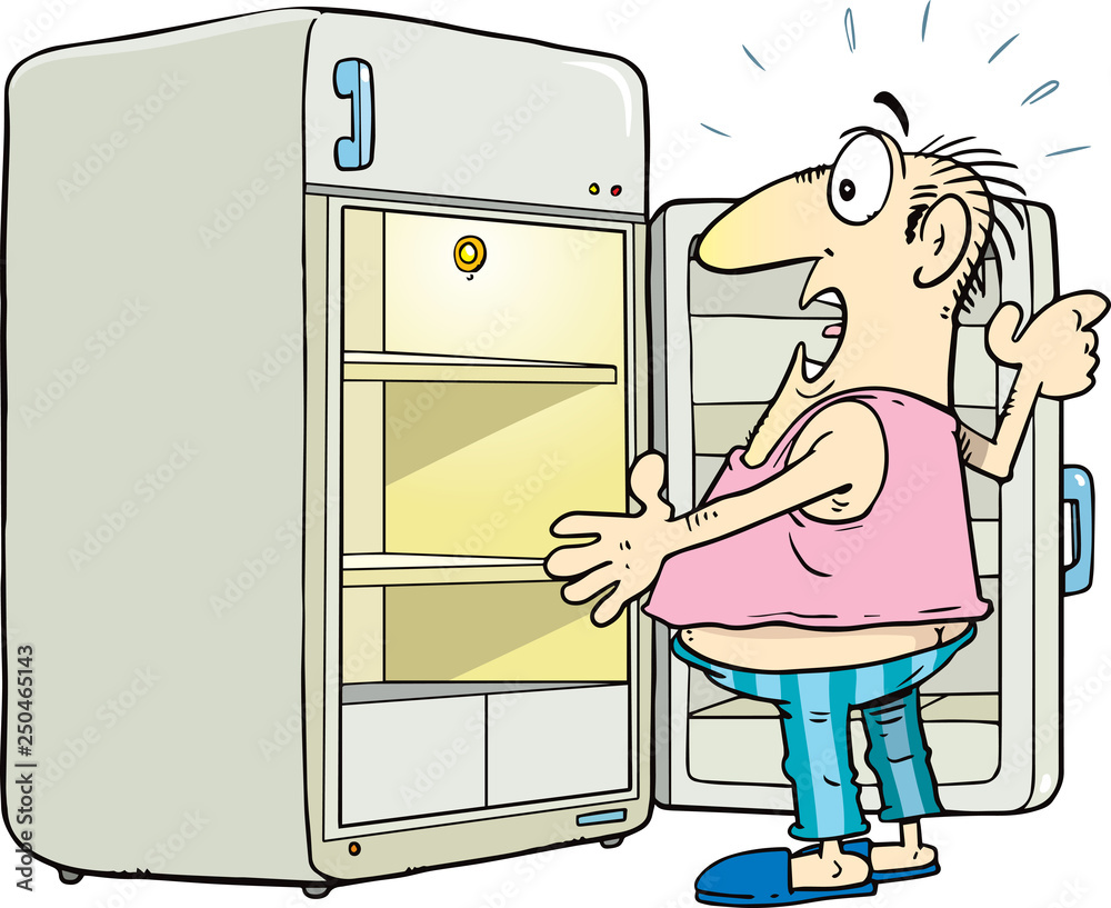 empty fridge clipart