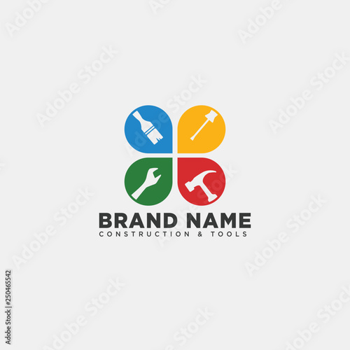 construction tools logo template vector illustration icon element