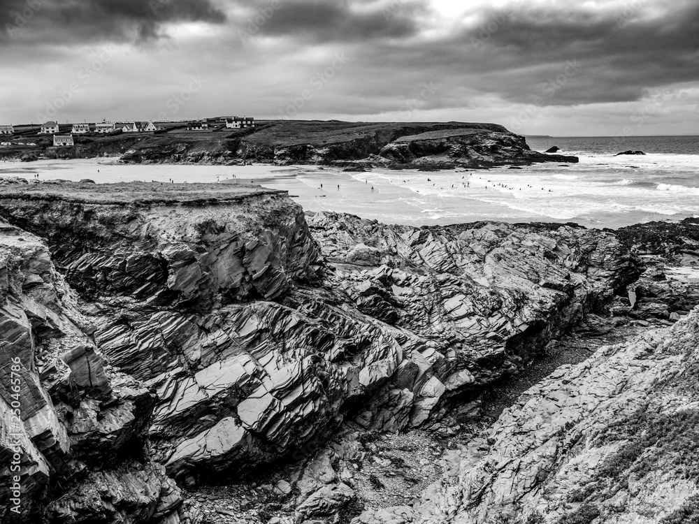 Bedruthan Steps - wonderful rocky coastline in Cornwall