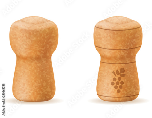 corkwood cork for champagne bottle vector illustration