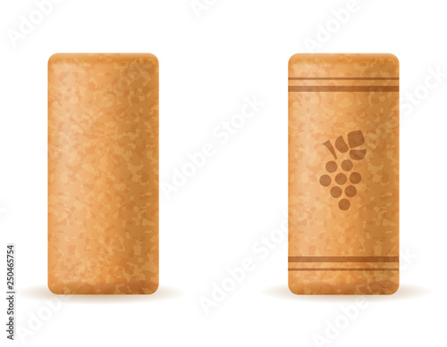 corkwood cork for wine bottle vector illustration