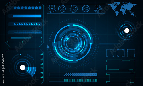 Abstract circle technology futuristic interface HUD concept , vector illustration.