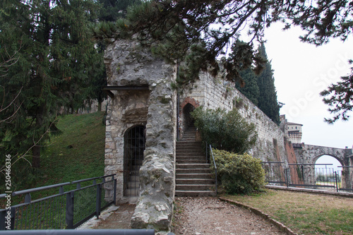 Fortified corridor of the Brescia Castle, Lombardy, Italy.