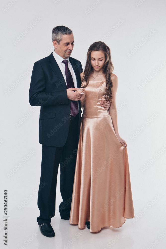 couple in love hugs on white background. man and woman smiling. Valentine's day couple in love hugs on white background. man and woman smiling. Valentine's day