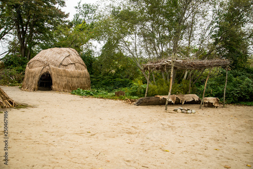 An Indian hut at Plimoth Plantation in Plymouth, MA. photo