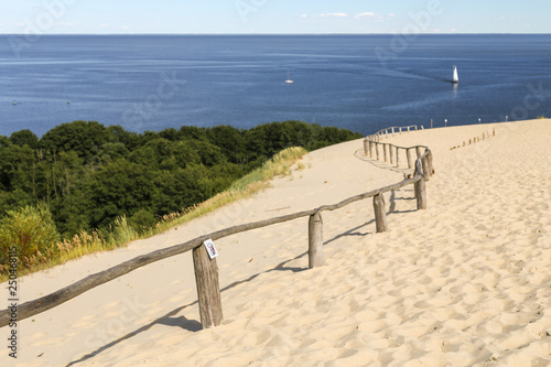 Parnidis sand dune. On the the most beautiful places in Lithunia, popular tourist point. Located in Nida, in Curonian Spit - land strip between curonian lagoon and baltic sea. Unesco heritage site. photo