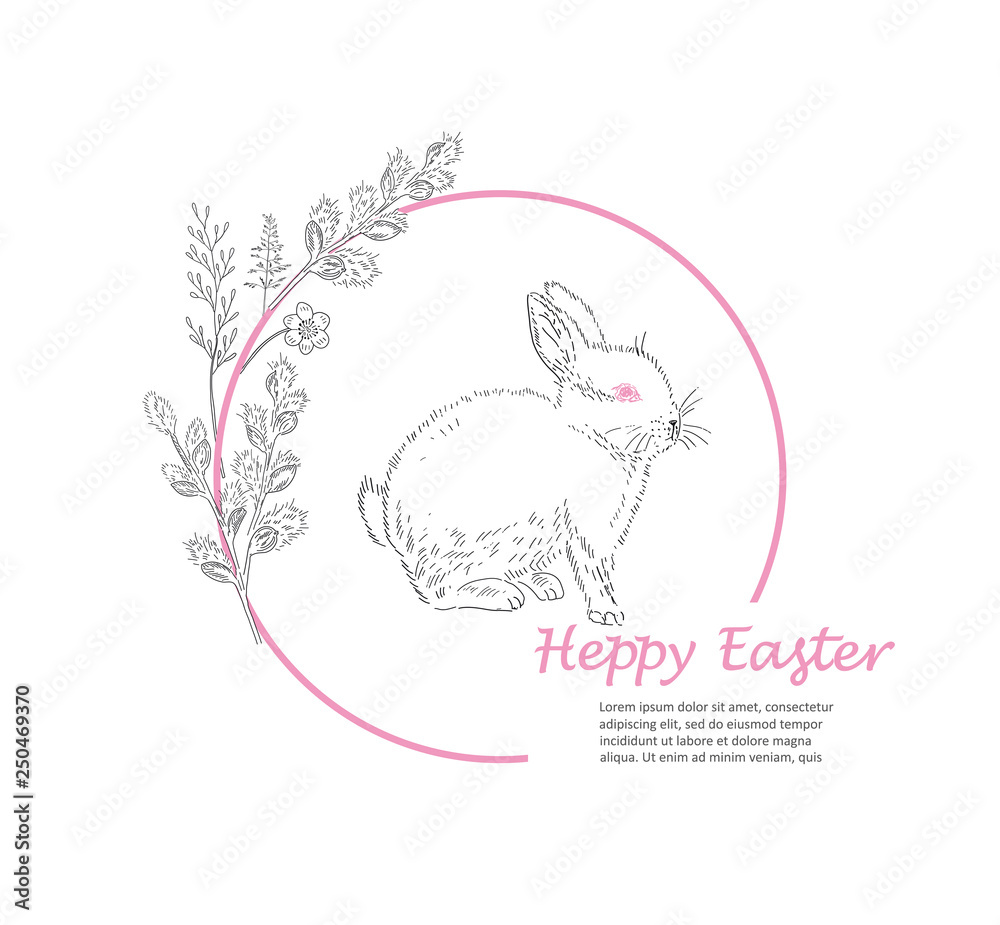 Easter greeting card. Hand drawn vector illustration. Easter greeting card. Hand drawn vector illustration.