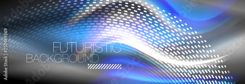 Fluid colors mixing glowing neon wave background, holographic texture