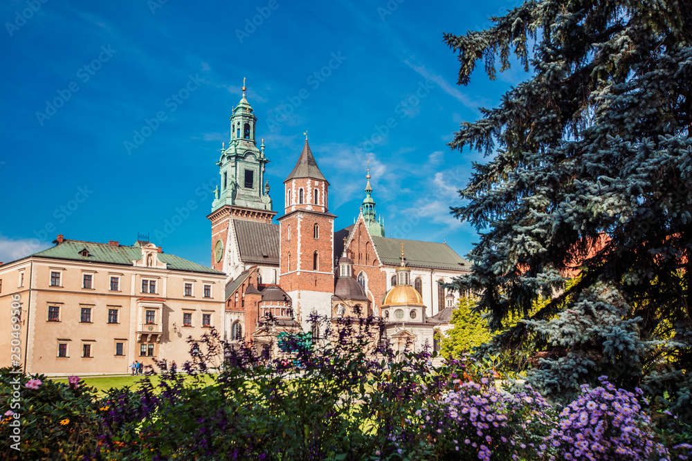The Royal Archcathedral Basilica of Saints Stanislaus and Wenceslaus in Wawel Castle in Krakow, Poland