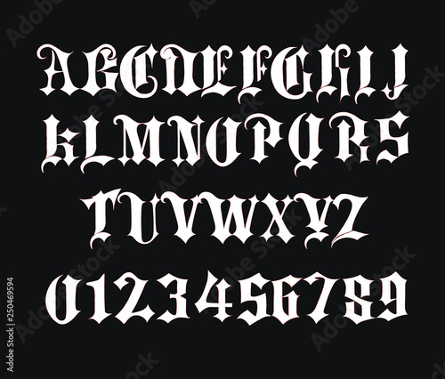 Classic gothic font - Vintage alphabet
