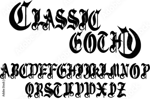 Classic gothic font - Vintage alphabet