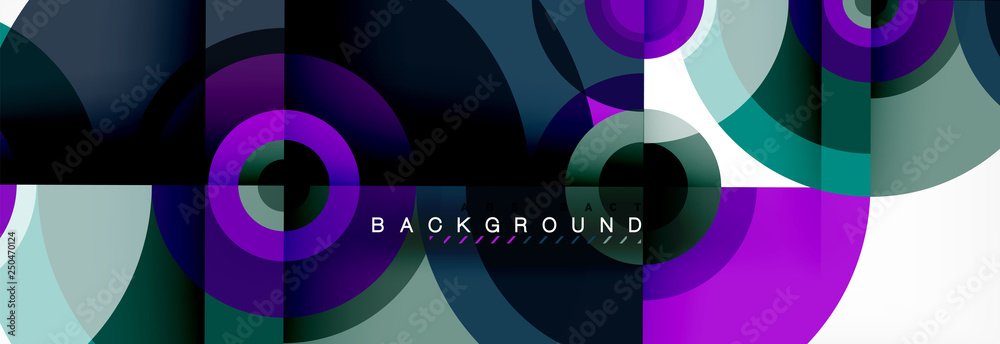 Minimal geometric circles and triangles abstract background, techno modern design, poster template Minimal geometric circles and triangles abstract background, techno modern design, poster template