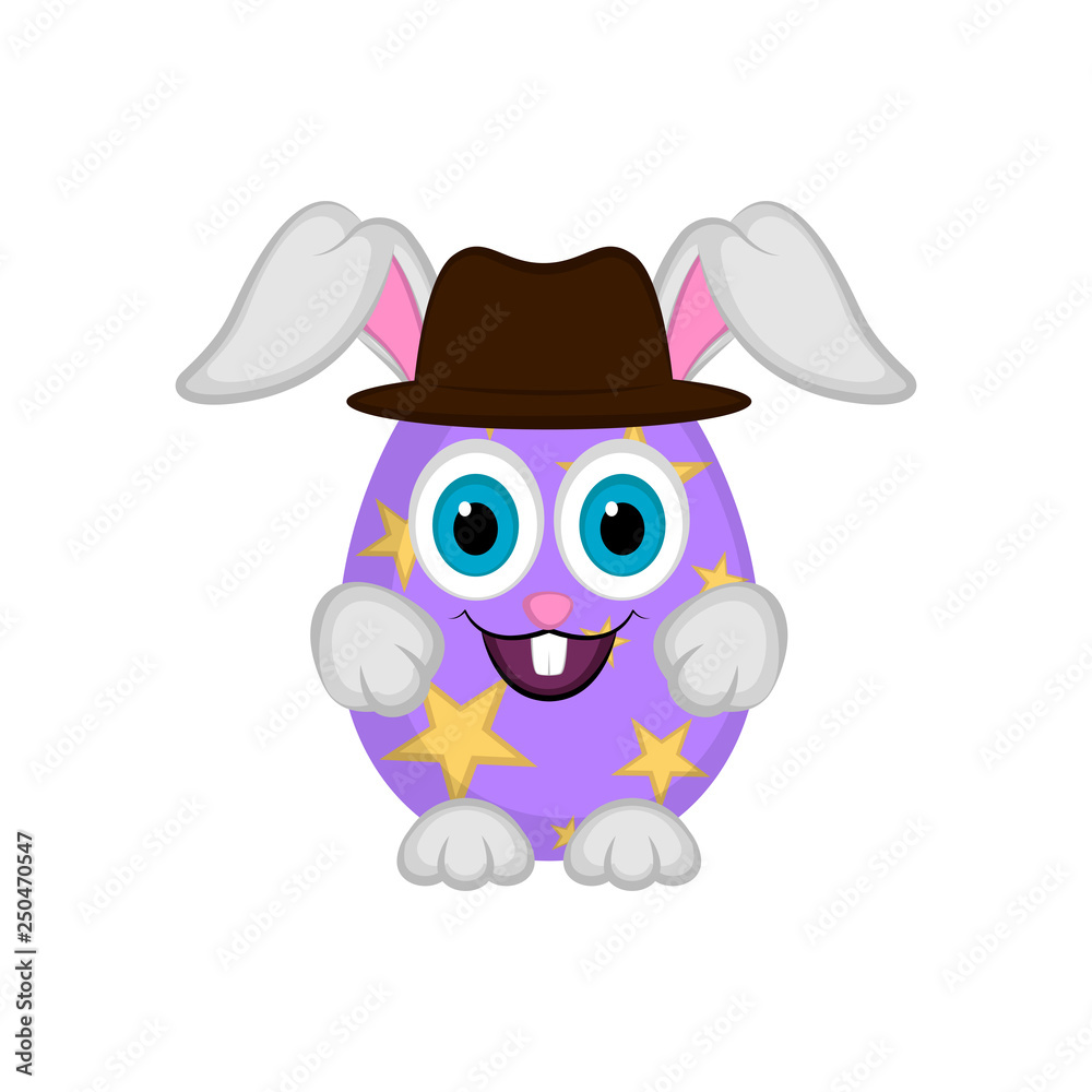 Fototapeta premium Cute easter bunny egg, Vector illustration design