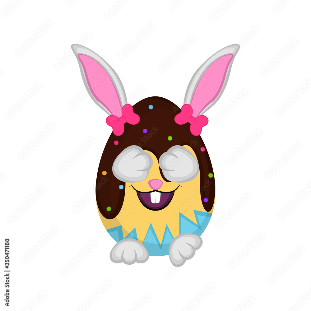 Obraz premium Cute easter bunny egg, Vector illustration design