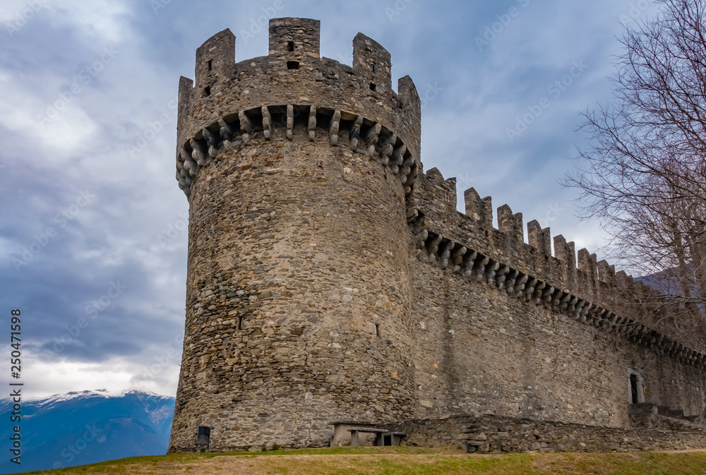 Montebello Castle, Bellinzona, the capital city of southern Switzerland’s Ticino canton. A Unesco World heritage site, Known for its 3 medieval castles